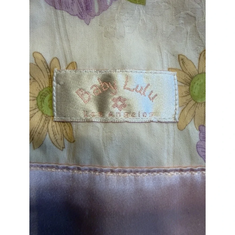 Baby Lulu LA Pink White Floral Security Blanket with satin edge 18